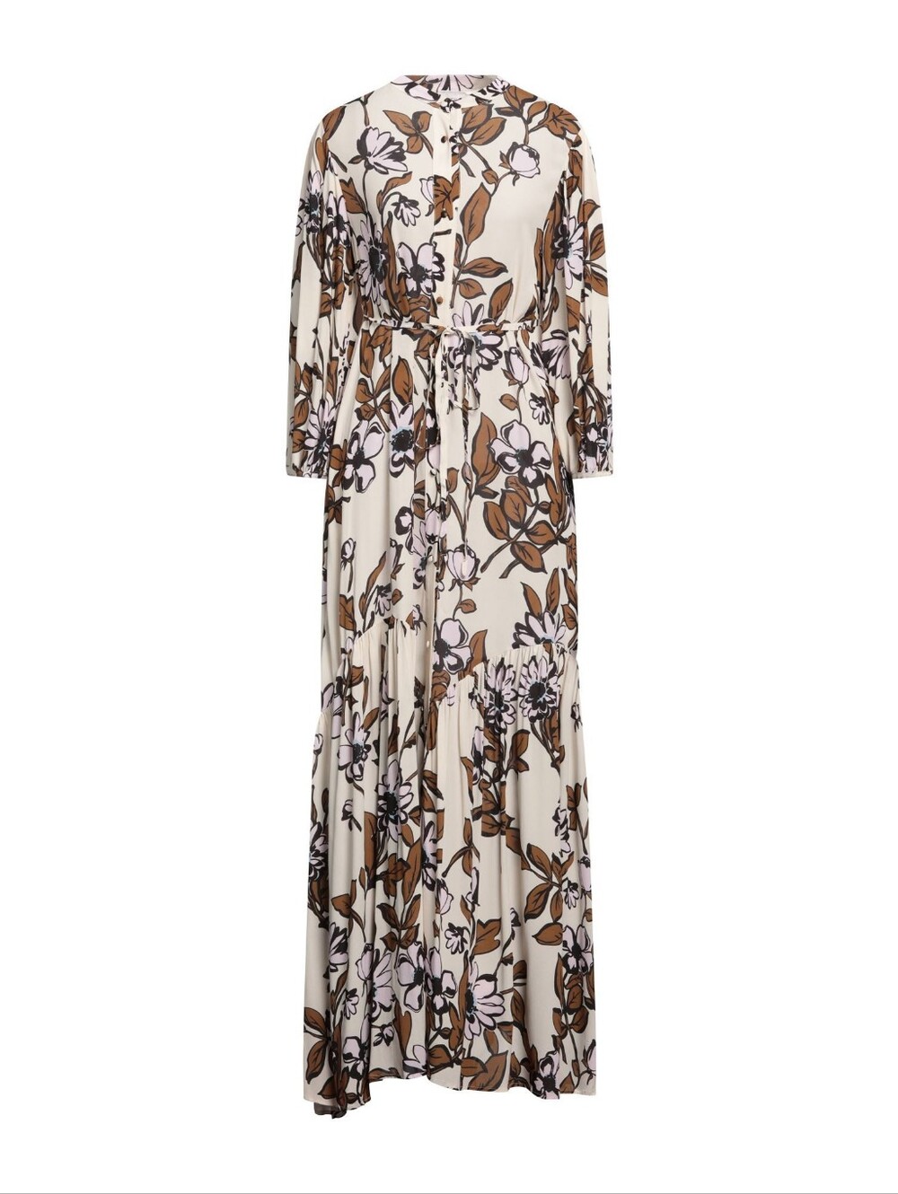 MEIMEIJ Women's Long White Floral Shirt Dress Size 42 - Excellent Condition